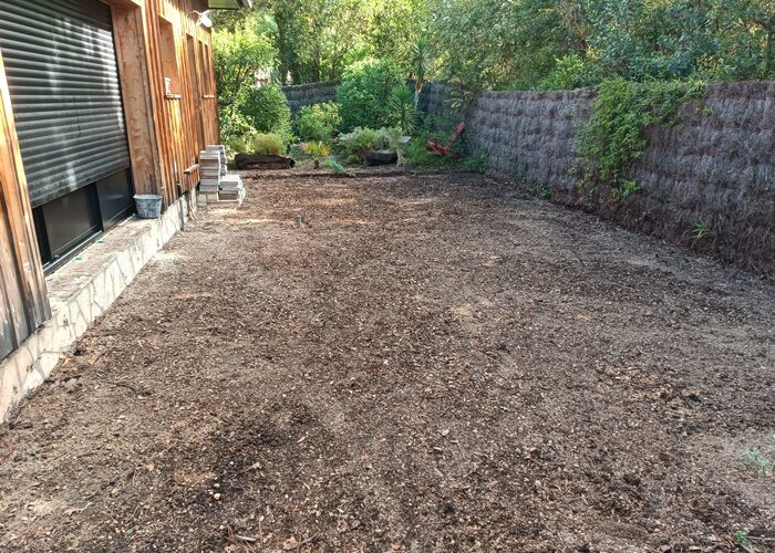 Création terrasse bois structure exotique lame pin US Cap Ferret