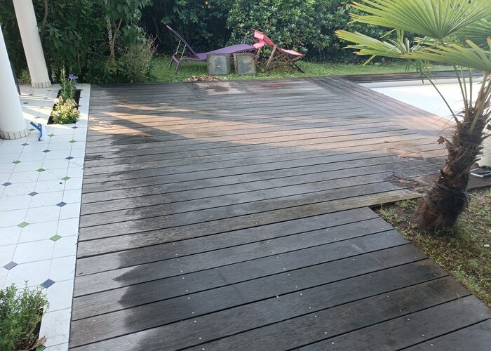 Entretien nettoyage terrasse bois et saturateur Andernos les bains 2
