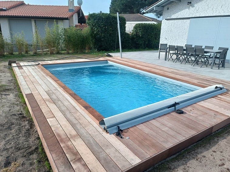 Piscine traditionnelle maçonnée à Andernos de 6 x 3,5 avec escalier — free download